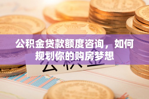湖北公积金贷款额度咨询，如何规划你的购房梦想